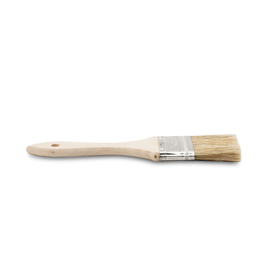 2" Wide Flat Brush with Natural Bristles and Wooden Handle